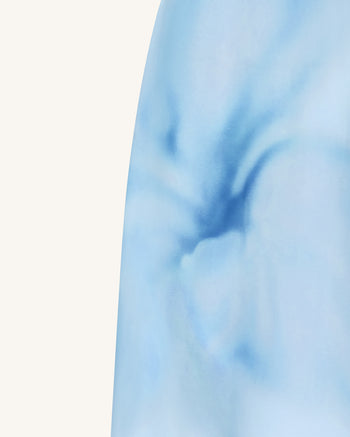 Aquarell-Blumenprint trägerloses Maxikleid - Blau