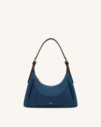 Velora Denim-Schultertasche - Blaues Denim