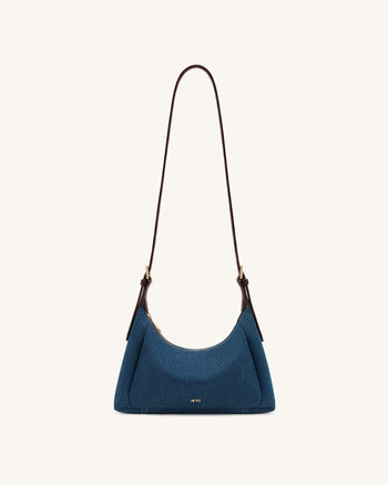 Velora Denim-Schultertasche - Blaues Denim