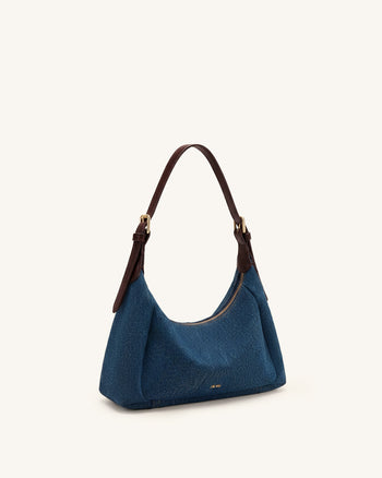 Velora Denim-Schultertasche - Blaues Denim