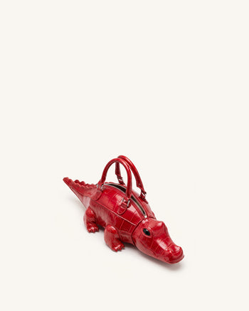Jayden Handtasche in Krokodilform - Rot
