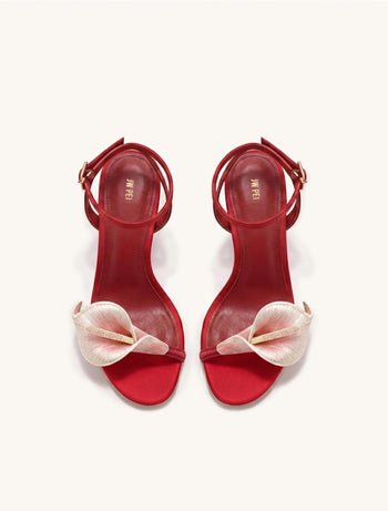 Alivia Calla Lily Sandalen mit goldenem Metallabsatz - Rot