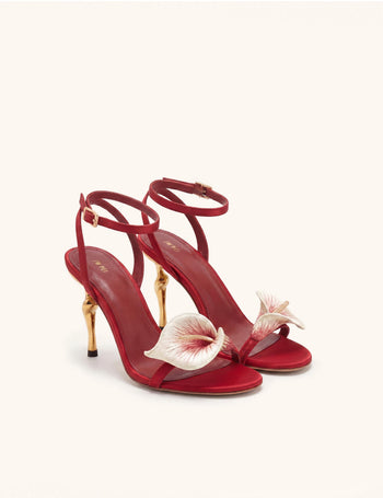 Alivia Calla Lily Sandalen mit goldenem Metallabsatz - Rot