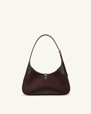 Juliette East-West-Schultertasche mit Schlüsselanhänger - Dunkelbraun