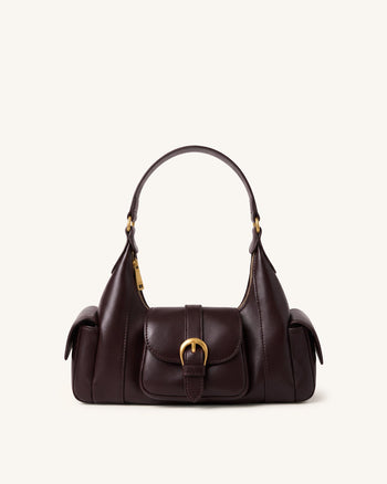 Estelle Pocket-Schultertasche - Dunkelbraun