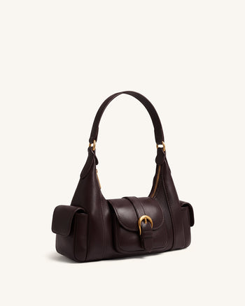 Estelle Pocket-Schultertasche - Dunkelbraun