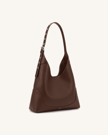 Willow Weiche Hobo-Schultertasche - Dunkelbraun