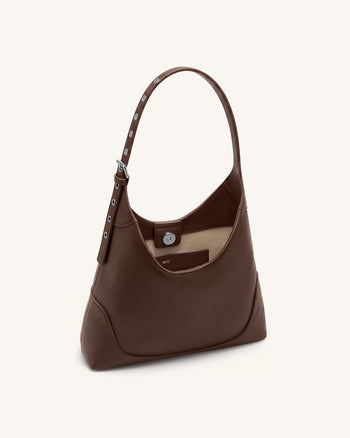 Willow Weiche Hobo-Schultertasche - Dunkelbraun