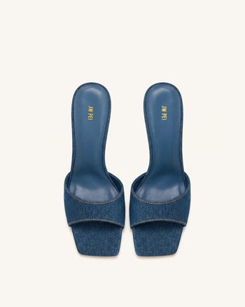 Hannah Denim-Mule-Heels - Denimblau