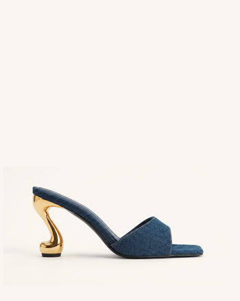 Hannah Denim-Mule-Heels - Denimblau
