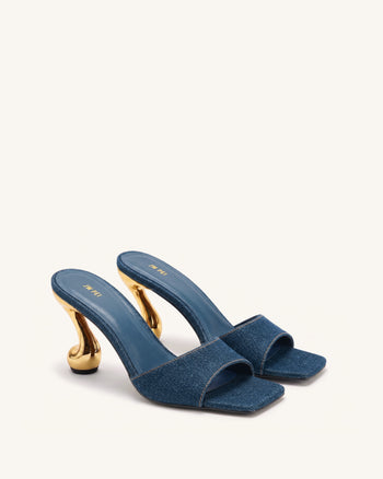 Hannah Denim-Mule-Heels - Denimblau