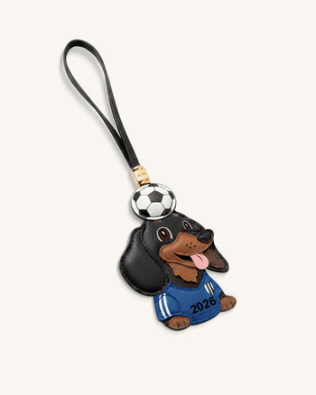 Weltmeisterschaft Dackel Fußball Ball Anhänger - Blau