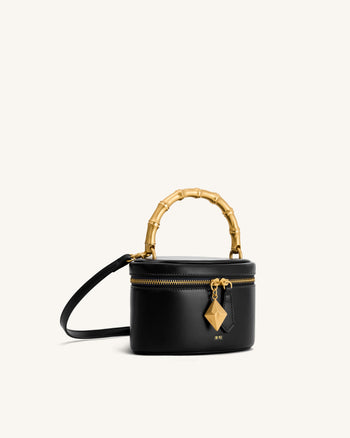 Natalie Handtasche mit geometrischem Metallanhänger - Schwarz