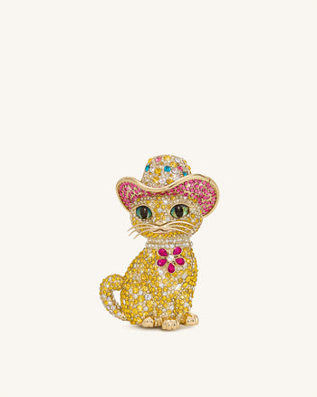 Glamouröse Katzen-Clutch - Mehrfarbig Gold