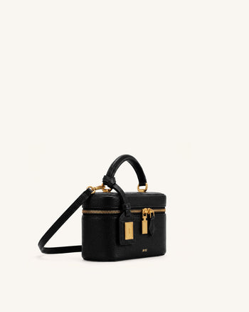 Cleo Henkeltasche in Box-Form - Tintenschwarz