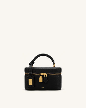 Cleo Henkeltasche in Box-Form - Tintenschwarz