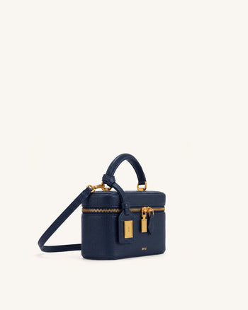 Cleo Henkeltasche in Kastenform - Marineblau