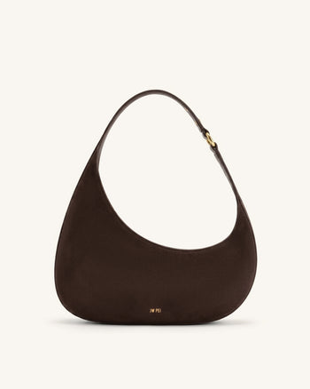 Harlee Schultertasche aus Wildlederimitat - Dunkelbraun