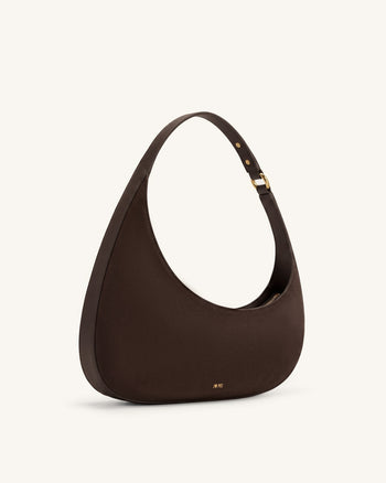 Harlee Schultertasche aus Wildlederimitat - Dunkelbraun