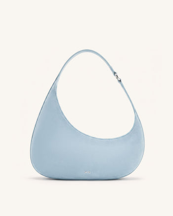 Harlee Schultertasche in Wildleder-Optik - Nebelblau