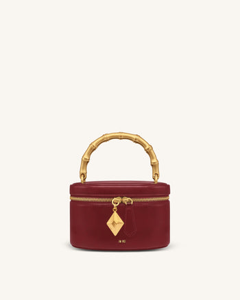 Natalie Henkeltasche mit geometrischem Metallanhänger - Bordeauxrot