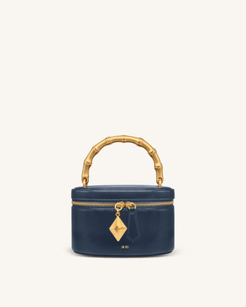 Natalie Henkeltasche mit geometrischem Metallanhänger - Marineblau