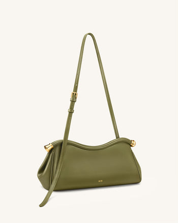 Naomi Geschwungene Schultertasche - Olivgrün
