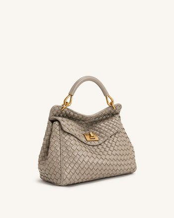 Lucia Klassische Gewebte Henkeltasche - Schlammgrau