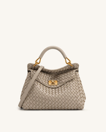 Lucia Klassische Gewebte Henkeltasche - Schlammgrau