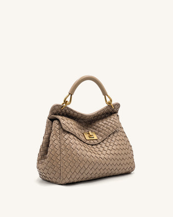 Lucia Klassische Gewebte Henkeltasche - Taupe