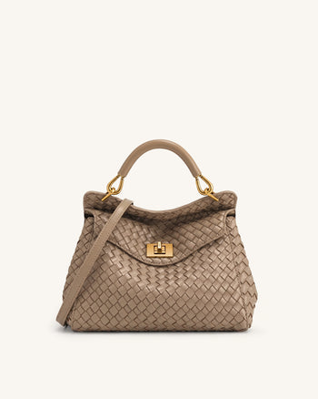 Lucia Klassische Gewebte Henkeltasche - Taupe
