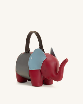 Claire Elefantenförmige Handtasche - Rot/Dunkelgrau