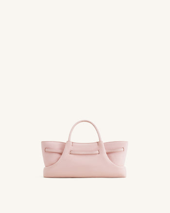 Maeve Tote Bag aus Kunstwildleder mit Dackel-Metallanhänger – Pink