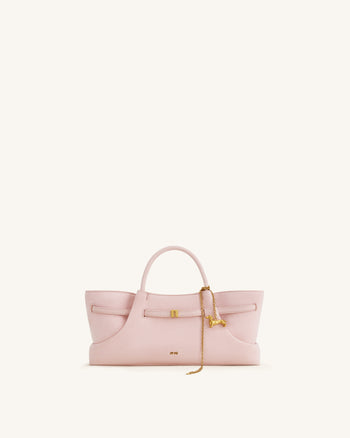 Maeve Tote Bag aus Kunstwildleder mit Dackel-Metallanhänger – Pink