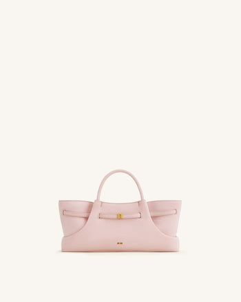 Maeve Tote Bag aus Kunstwildleder mit Dackel-Metallanhänger – Pink