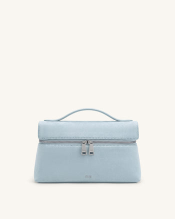 Thea Henkeltasche aus Wildlederimitat - Hellblau