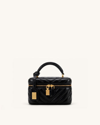 Cleo Boxförmige Henkeltasche - Charcoal Black