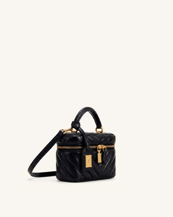 Cleo Boxförmige Henkeltasche - Charcoal Black