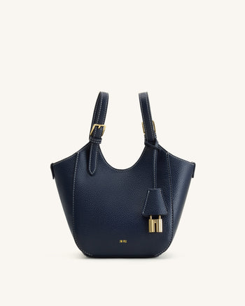 Ines Tote Bag mit Vorhängeschloss – Marineblau
