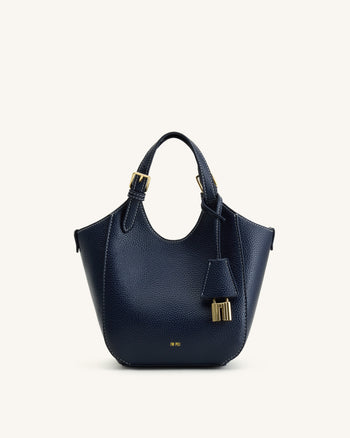 Ines Tote Bag mit Vorhängeschloss – Marineblau