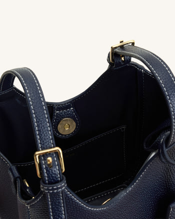 Ines Tote Bag mit Vorhängeschloss – Marineblau