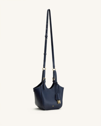 Ines Tote Bag mit Vorhängeschloss – Marineblau