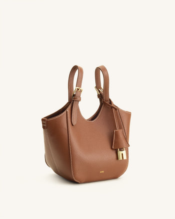 Ines Tote Bag mit Vorhängeschloss – Schokoladenbraun