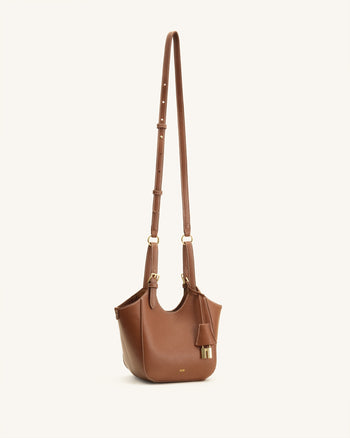 Ines Tote Bag mit Vorhängeschloss – Schokoladenbraun