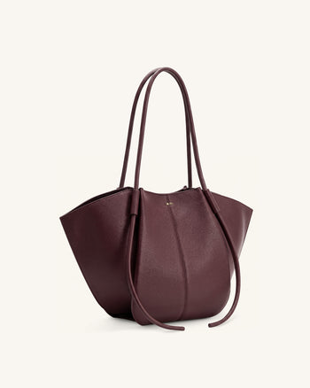 Nala Breite Tote Bag - Dunkles Weinrot