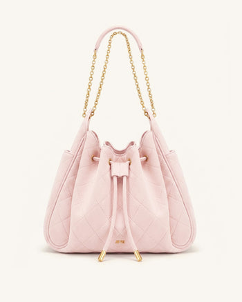 Rowan Gesteppte Ketten-Bucket-Bag aus Kunstwildleder - Pink