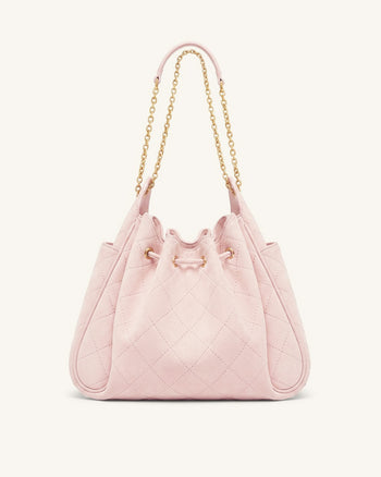 Rowan Gesteppte Ketten-Bucket-Bag aus Kunstwildleder - Pink