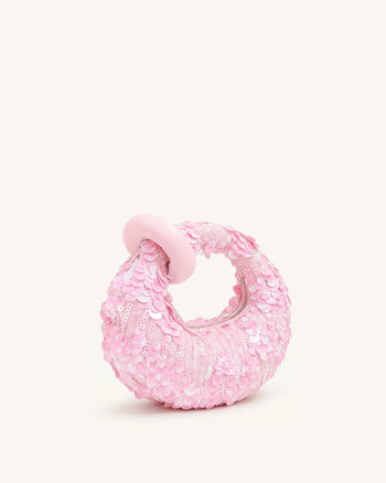 Abacus Mini-Henkeltasche mit Pailletten - Pink