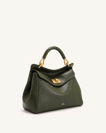 Lucia Klassische Henkeltasche - Dunkles Olivgrün