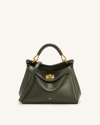 Lucia Klassische Henkeltasche - Dunkles Olivgrün